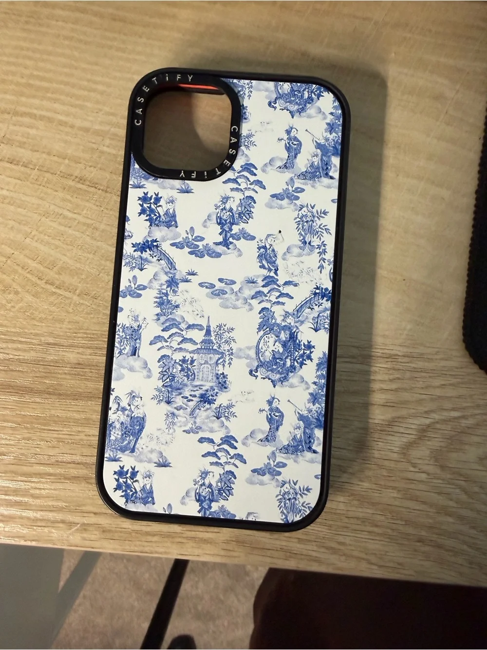 Casetify Blue & White Toile iPhone 14 Case with Black Bumper